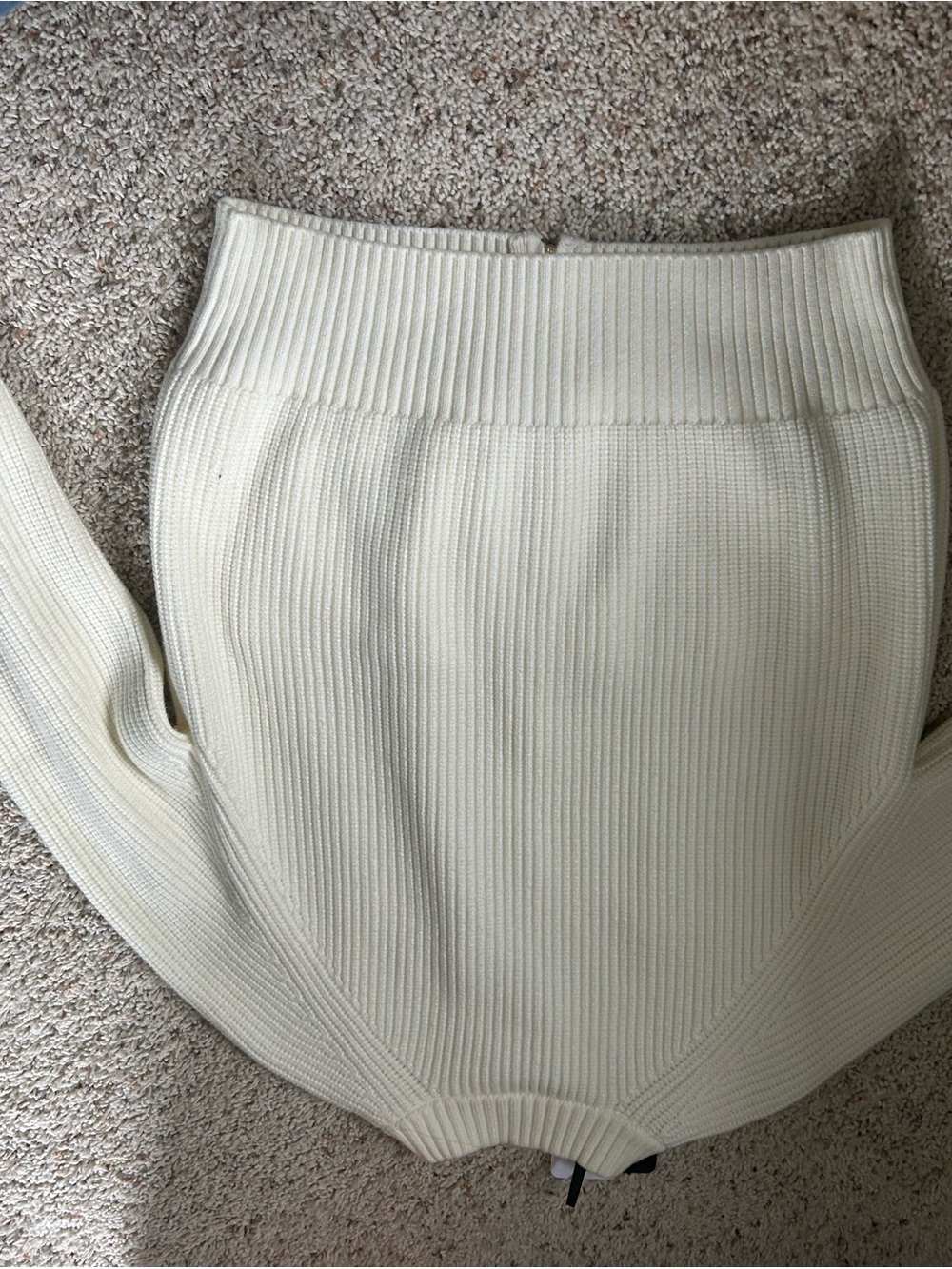 Varley Ivory Ribbed Zip-Up Sweater Jacket - Picture 6 of 6